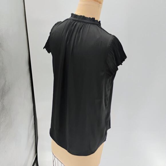 PHILOSOPHY Black V-Neck Ruffle Sleeve Tank Top Women's Size S - Picture 8 of 13